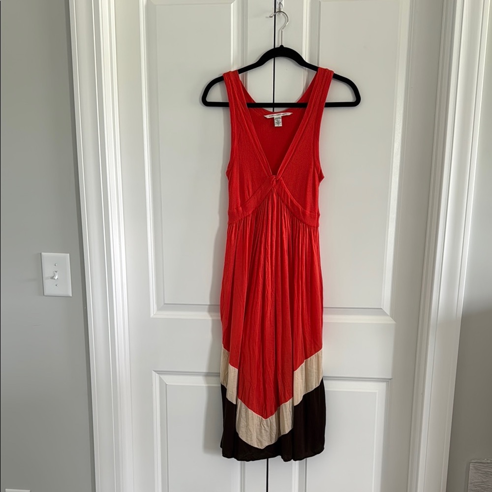 Diane Von Furstenberg coral Sleeveless V-neck Midi Dress